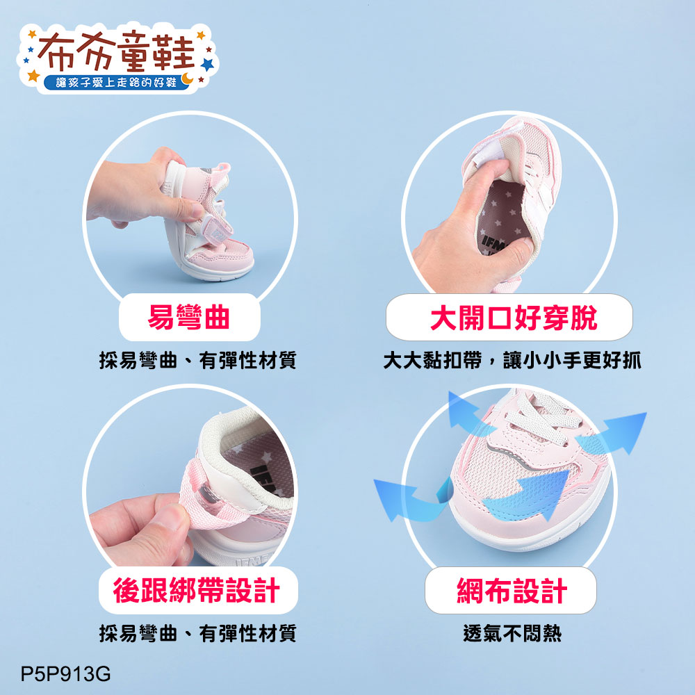 日本IFME閃亮粉色中童機能運動鞋